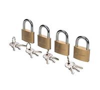 Silverline 675152 Lot de 4 cadenas à clés identiques en laiton 40 mm