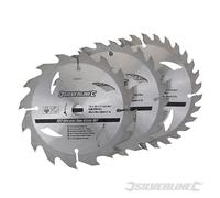 Silverline 704410 TCT Lames de scie circulaire 16, 24, 30 dents, 3 pcs