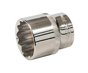 Silverline 736697 Douille 1/2" 12pt métrique 30 mm, Argenté.
