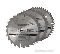 Silverline 749249 TCT Lames de scie circulaire 24, 40, 48 dents, 3 pcs