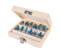 Silverline 792084 - Coffret Fraises à défoncer TCT 1/4″ 12 pcs