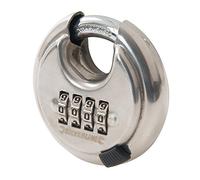 Silverline Tools Cadenas à code 926157 – 4 chiffres en acier inox, gris
