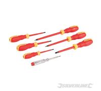 Silverline 928227 Jeu de tournevis d'électricien VDE, avec revêtement en caoutchouc