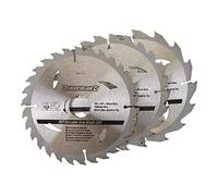 Silverline 934115 Lot de 3 lames de scie circulaire TCT 16T, 24T et 30T 10/16/30 mm Diamètre 165 mm