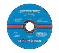 Silverline 950990 Lot de 10 disques à fente en acier inoxydable Dimensions : 125 x 1 x 22,23 mm