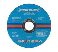 Silverline 972926 Lot de 10 disques à fente en acier inoxydable 115 x 1 x 22,23 mm