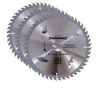 Silverline 973912 Jeu de 3 lames de scie circulaire TCT Bagues de réduction de 25 et 16 mm Profondeur de coupe 30 mm Diamètre 235 mm