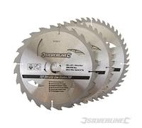 Silverline 973912 TCT Lames de scie circulaire 24, 40, 48 dents, 3 pcs