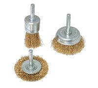 Silverline 985332 Jeu de 3 brosses métalliques Queue de 6 mm