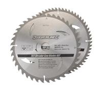 Lot de 2 lames SILVERLINE TCT Ø250 mm Alésage 30 mm - 40 et 60 dents - 991704