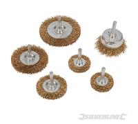 Silverline 993067 Brosses et pinceaux laiton acier, 6 pcs