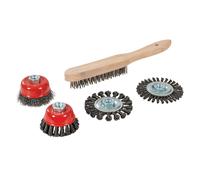Silverline Brosse en Métal Tasse & Torsadé-noeud Roue Set 5 Pièces