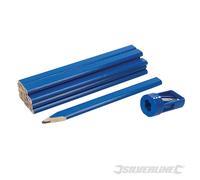 SILVERLINE Crayon de charpentier avec taille-crayon 12 pièces 250227