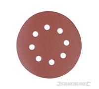 Silverline 822649 Lot de 10 Disques abrasifs auto-agrippant perforés 125 mm grain 40