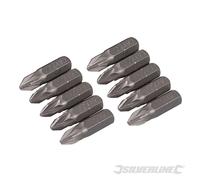 Silverline - embouts de tournevis Pozidriv au chrome-vanadium, paquet de 10
