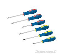 Silverline 244137 Lot de 6 Tournevis à usage général Plats/Phillips