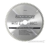 Silverline - Lame de scie circulaire au carbure pour fenêtres PVC, 80 dents