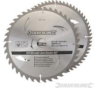 Lot de 2 lames SILVERLINE TCT Ø250 mm Alésage 30 mm - 40 et 60 dents - 991704