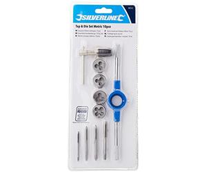 Silverline MS53 Ensemble de 10 tarauds et filières métriques