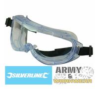 Silverline Panoramique Sécurité Lunettes Réglable Verre Transparent Protection