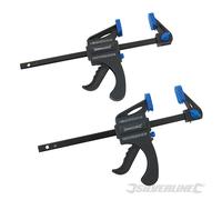 Silverline Serre-joints à une main, paquet double de 100 mm