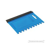 Silverline Spatule dentée et caoutchouc à joints 125 x 95 mm, denture 6 mm