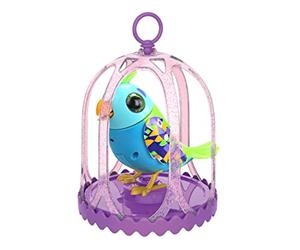 Silverlit Digibirds II in Cage Hooded Parrot - Oiseaux interactifs avec des Sons, réagit au Toucher et Peuvent se connecter Les UNS aux Autres. Robot, Oiseau, Mignon, Cadeau, Filles, Oiseau en Cage