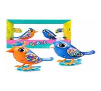 SilverLit Digibirds - Pack Double, Interactif, Animé, Animal de Compagnie électronique avec Sons, Enregistrement et Lecture, Chant, Tours de tête, Bleu