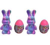 Silverlit - pour Palz - Lapin de Pâques - Kit Créatif Peinture Marbrée - Figurine à Décorer - Surprise dans Œuf - Dès 5 Ans (Lot de 2)