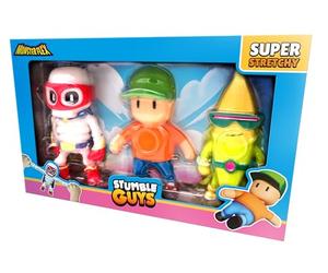 Silverlit - Stumble Guys Pack de 3 Figurines Monster Flex 12 cm - Personnages Extensibles et Étirables - Jouet Enfant Dès 5 Ans