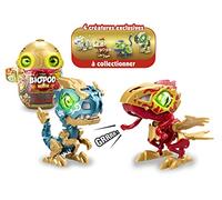 Silverlit YCOO 88117 GEO Duo by 2 Robots Dinosaures dans Une œuf Surprise pour Construire, Effets Lumineux et sonores, 4 biopodes différents à Collectionner, 9 cm, à partir de 5 Ans