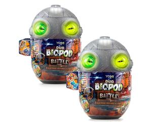 Silverlit YCOO - Biopod Battle Duo Pack- Robots Interactifs du Jurassic - 2 Petits Dinosaures Electroniques à Assembler -Effets Sonores Lumineux - 4 Jouets Robots à Collectionner -9 cm -Dès 5 Ans