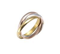 Silverly Alliance Russe à Trois Bandes en Argent Sterling Plaqué or Jaune Rose | Bague pour Femme en Argent 925 Poli | Alliances pour Elle et Lui | Bagues en Argent Sterling Trois Tons