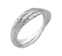 Silverly Alliance Russe en Argent Sterling | Conception Texturée à Triple Bande | Anneaux Entrelacés avec Finition Réticulée | Bijoux Modernes Uniques pour Femmes | Cadeau pour Petite Amie ou Femme