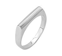 Silverly Bague à Dessus Plat en Argent Sterling | Bague Minimaliste Classique à Barre Horizontale pour Femme | Conception à Bande Mince Rectangulaire | Bijoux Géométriques Élégants en Argent 925