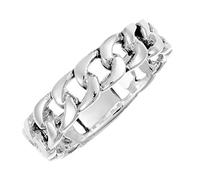 Silverly Bague en Argent Sterling 925 pour Femme avec un Design à Maillons Cubains de 5mm | Bague de Promesse Minimaliste pour Homme avec Chaîne | Bagues Empilables Classiques