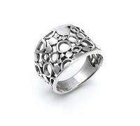 Silverly Bague en Argent Sterling à Motif de Cercle Ouvert en Filigrane pour Femme | Bagues de Pouce Modernes à Large Bande Concave | Bague Épaisse en Argent 925