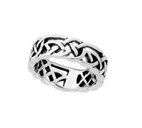 Silverly Bague en Argent Sterling avec Nœud D'Amour Celtique pour Femme | Bague Nœud Infini en Argent 925 | Alliance Tressée Irlandaise pour Homme | Motif de Nœuds Tissés | Bagues de Promesse