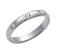 Silverly Bague en Argent Sterling Sertie D'Oxydes de Zirconium | Alliance Éternité en Argent 925 et Zircones Cubiques | Bagues Empilables Simples et Classiques pour Femmes
