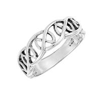 Silverly Bague Tressée Celtique en Argent Sterling pour Femme | Bague Nœud D'éternité en Argent 925 | Alliance Tressée Irlandaise pour Homme | Motif de Nœuds Tissés