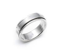 Silverly Bagues Anti-Anxiété en Argent sterling pour Femmes et Hommes | Bagues Tournantes à Bande Plate Simple de 6mm | Alliance Classique | Bague D'Anxiété en Argent 925
