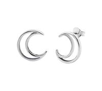 Silverly Boucles d'Oreilles à Tige en Argent Sterling 925 avec Grande Lune Ouverte pour Femme 11mm | Clous d'Oreilles Célestes Hypoallergéniques | Bijoux Wiccan Croissant de Lune Halloween