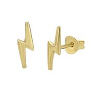 Silverly Boucles d'Oreilles à Tige en Argent Sterling 925 Plaqué or en Forme d'éclair | Jolies Petites Boucles d'Oreilles en Zigzag | Cadeau de Bijoux Célestes pour Sa Fille