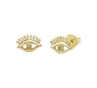 Silverly Boucles d'Oreilles à Tige Ouvertes en Argent Sterling 925 Plaqué or pour Femme | Petits Clous d'Oreilles « All Seeing Eye » | Bijoux en or Délicats de Style Grec Ancien