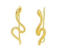 Silverly Boucles d'Oreilles Grimpantes Serpent en Argent Sterling 925 Plaqué or | Motif Serpent Rampant | Grimpeurs à Oreilles Longues et Ondulées | Bijoux en or de Style Égyptien