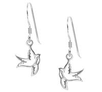 Silverly Boucles D'Oreilles Pendantes en Argent Sterling 925 avec Oiseaux Volants Découpés | Boucles D'Oreilles Pendantes Ouvertes en Forme D'Hirondelle | Bijoux Bird en Argent 925 pour Femmes