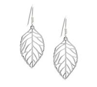 Silverly Boucles D'Oreilles Pendantes en Argent Sterling avec Crochets | Boucles D'Oreilles en Argent 925 en Forme de Feuille avec Motif Ajouré | Bijoux Détaillés Inspirés de la Nature pour Femmes