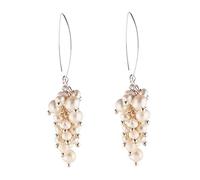 Silverly Boucles D'Oreilles Pendantes en Argent Sterling avec Grappe de Perles D'Eau Douce | Boucles D'Oreilles Cascade en Argent 925 et Perles | Bijoux en Pierres Précieuses Véritables pour Femmes