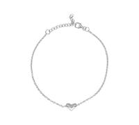 Silverly Bracelet Chaîne en Argent Sterling 925 avec Breloque Cœur Gonflé | Bijoux Délicats Ajustables pour Femmes | Bracelets Minimalistes pour Fille | Chaînes en Argent Massif