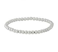 Silverly Bracelet en Perles D'Argent Sterling de 4mm | Bracelets en Argent Massif 925 pour Femmes | Bracelets Empilables en Fil Élastique perlé pour Adolescentes